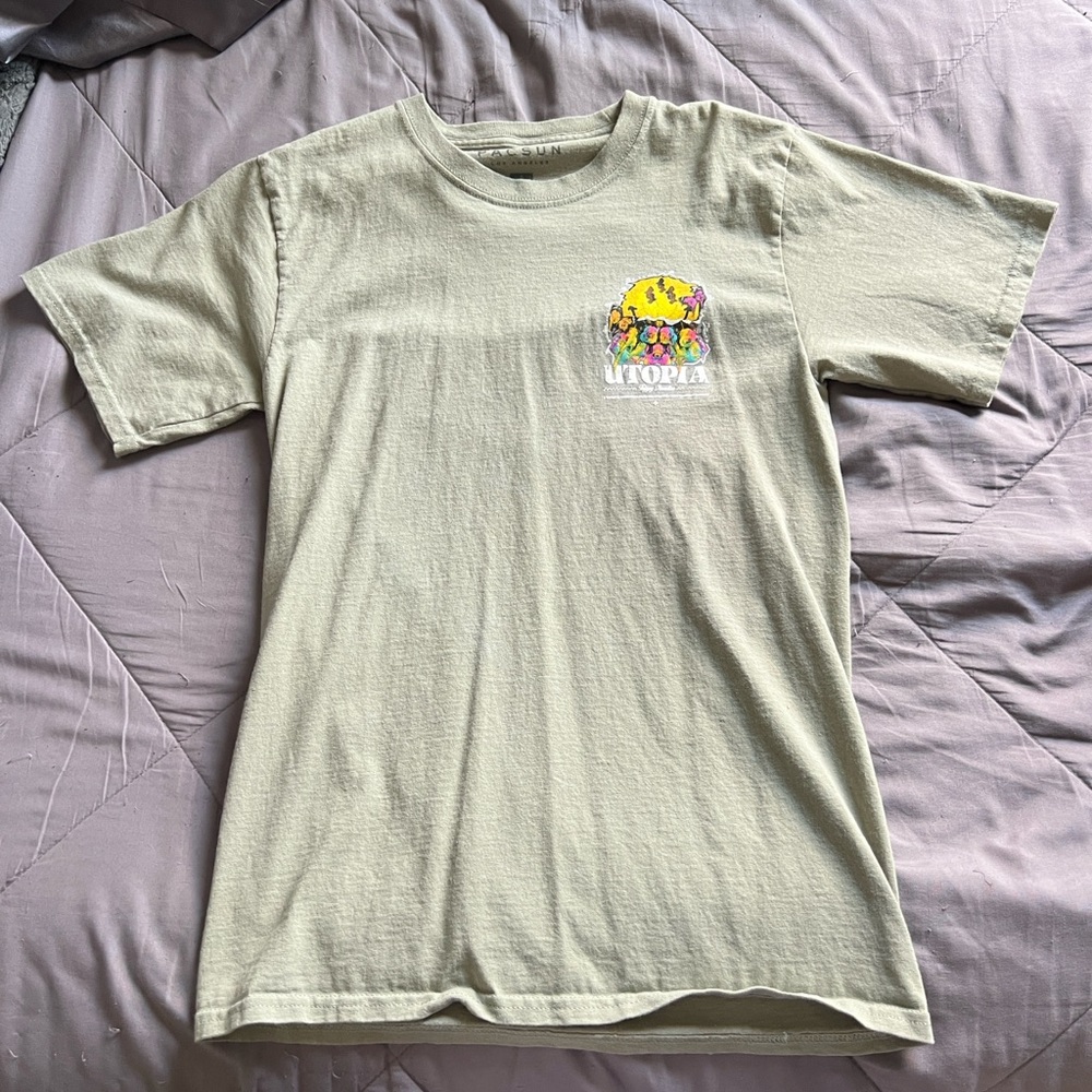 Topia Tan Short Sleeve Tee with Graphic Design